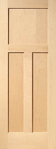 Maple Mission 3-Panel Wood Interior Door